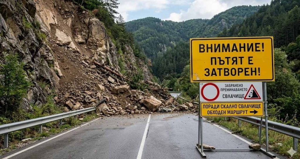 Скално свличане затвори част от АМ „Струма“